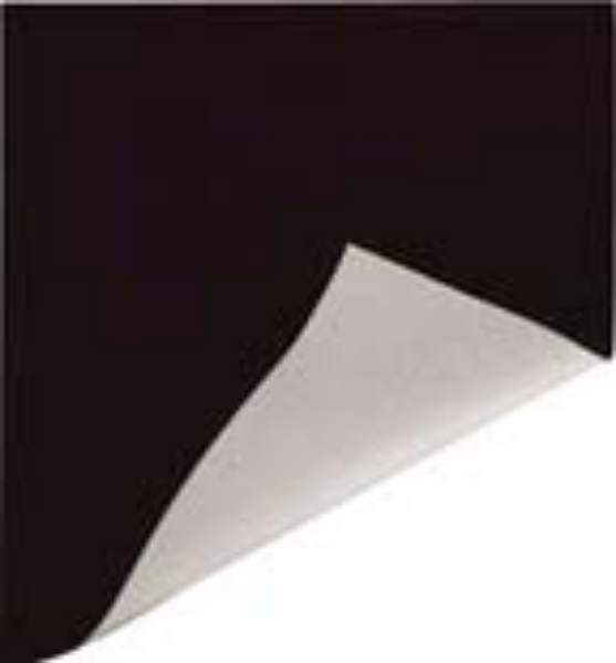 Picture of 7' Black/White Poly Curtain 6 oz.,  Single Hem