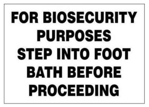 Picture of Foot Bath Biosecurity Sign - Adhesive Vinyl