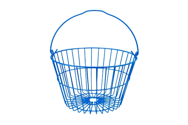 Blue Plastic Coated Wire Egg Basket for Collecting Chicken Eggs