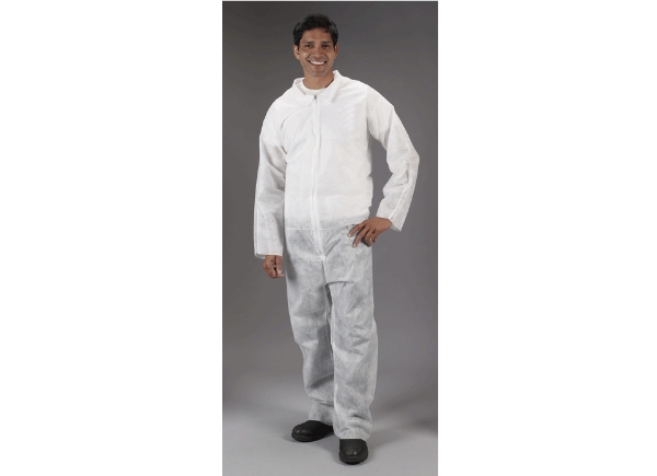 Picture of Disposable Lightweight Poly Coveralls (White) - Cases of 25