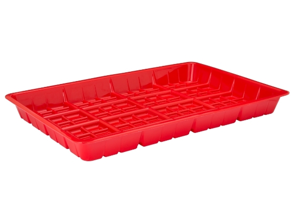 Premium Chick Feed Tray - Red Plastic