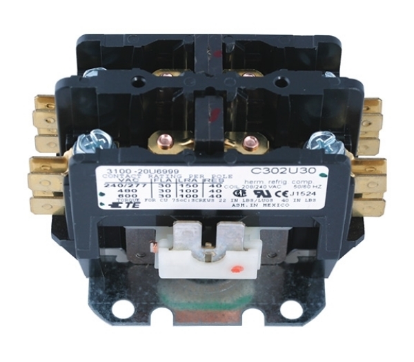 Picture of Contactor 2 Pole 30 AMP FLA Coil 208/240 VAC DPST-NO-DM