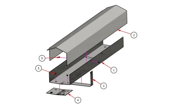 Picture of Guide DB5" Aisle Tray Belt Guide