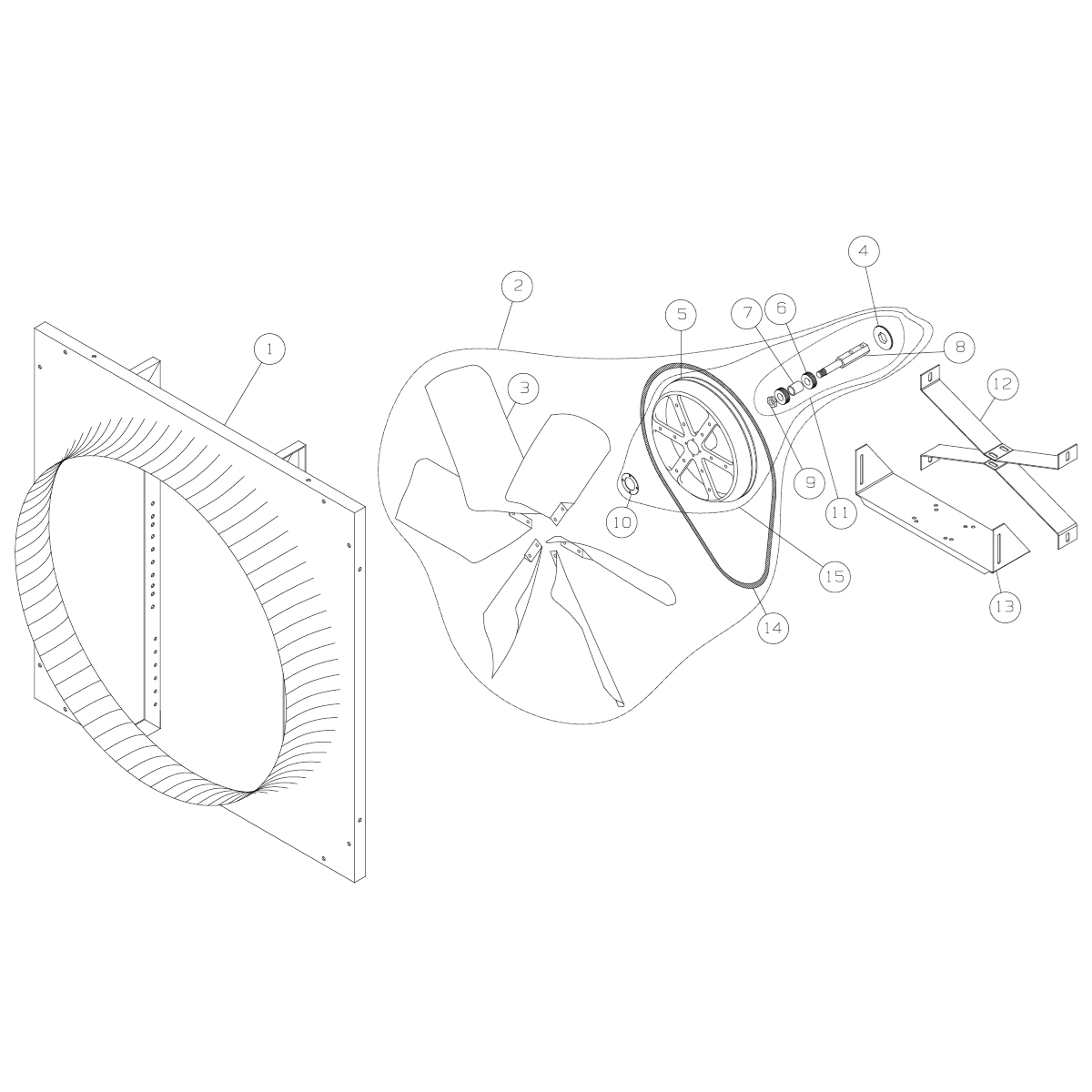 American Coolair® 36" Fan Blade Assembly Hog Slat
