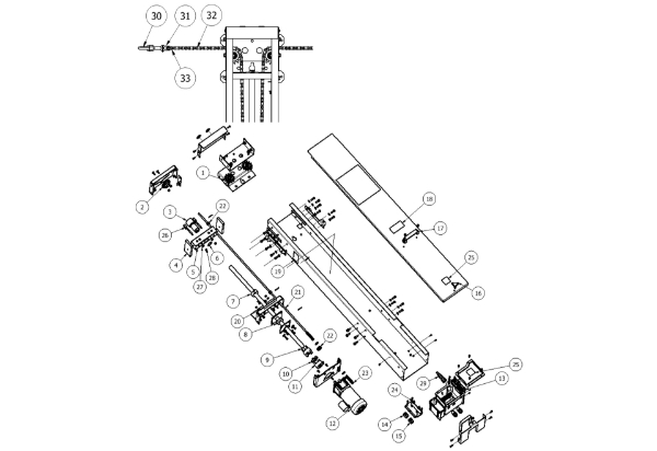 HS583E (Sprocket Drive) Curtain Machine Diagram