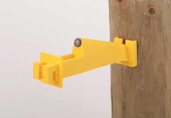 Picture of Insulator Wood Post Extends Wire 5" Yellow 10 pack