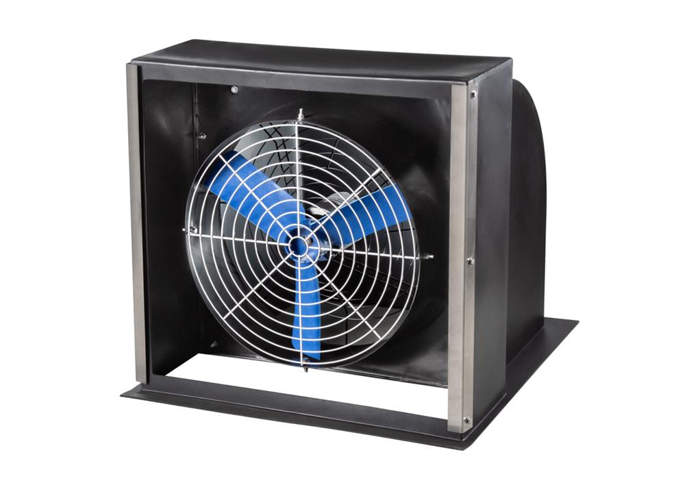 AirStorm 24” Pit Transition fan, shown without included poly shutter.