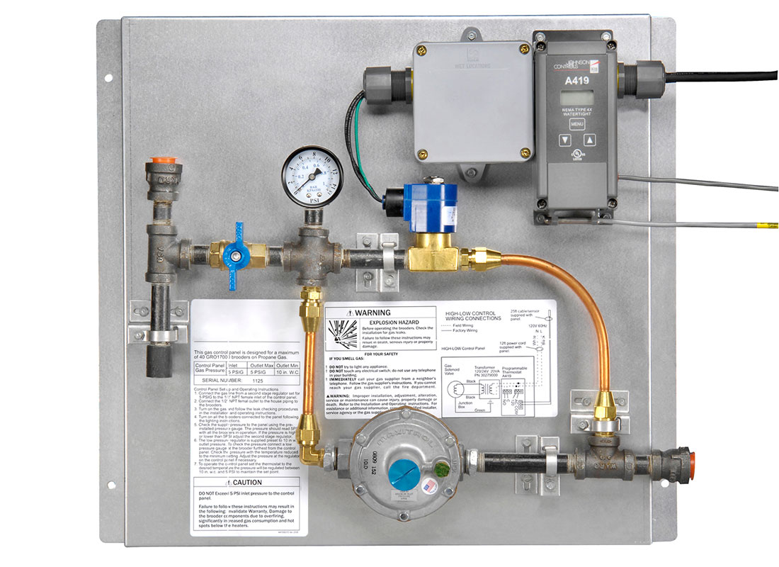 gas brooder temperature controller with digital thermostat