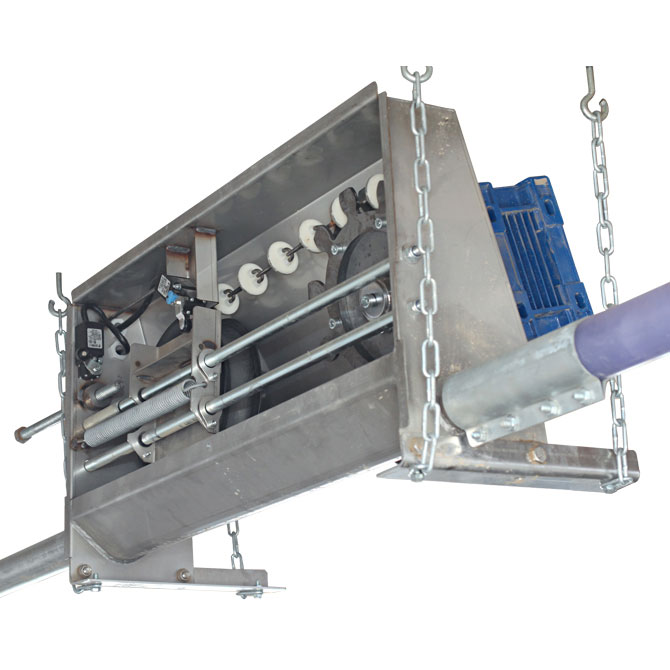 chain disc feed system drive unit