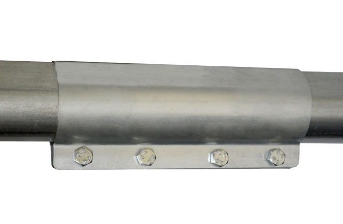 Grow-Disk feed pipe couplers are 25% heavier than competing models and feature 4 bolts to securely connect pipe sections and system components.
