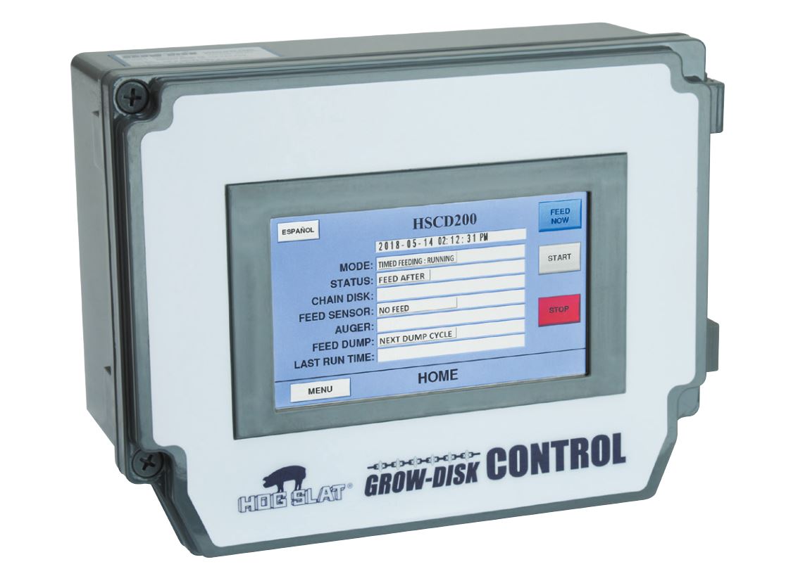 The HSCD200 Grow-Disk controller is a versatile unit capable of managing feeding programs on both finishing and sow farms.