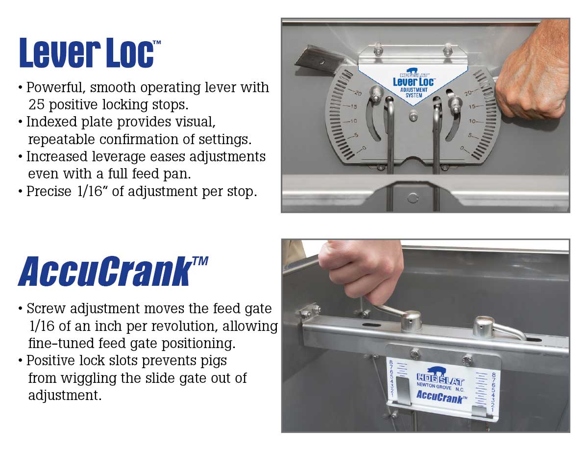 Both the Lever Lock and AccuCrank systems are easily adjusted to specific settings on their index plates providing visual confirmation and repeatable operation when and where it is needed most.