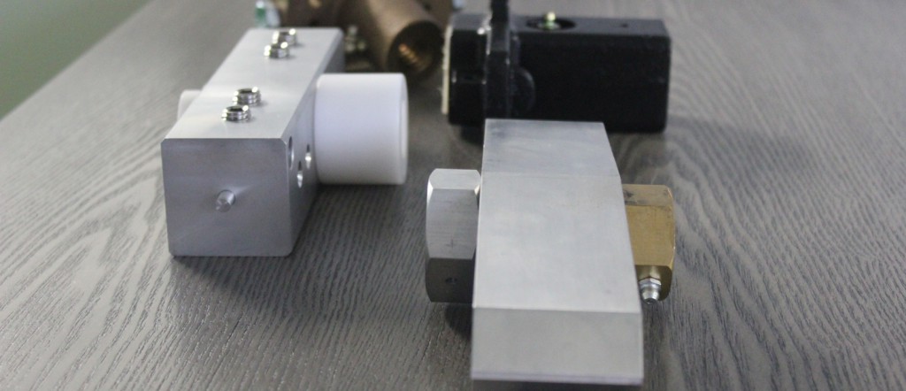 Image of curtain machine load blocks on a table